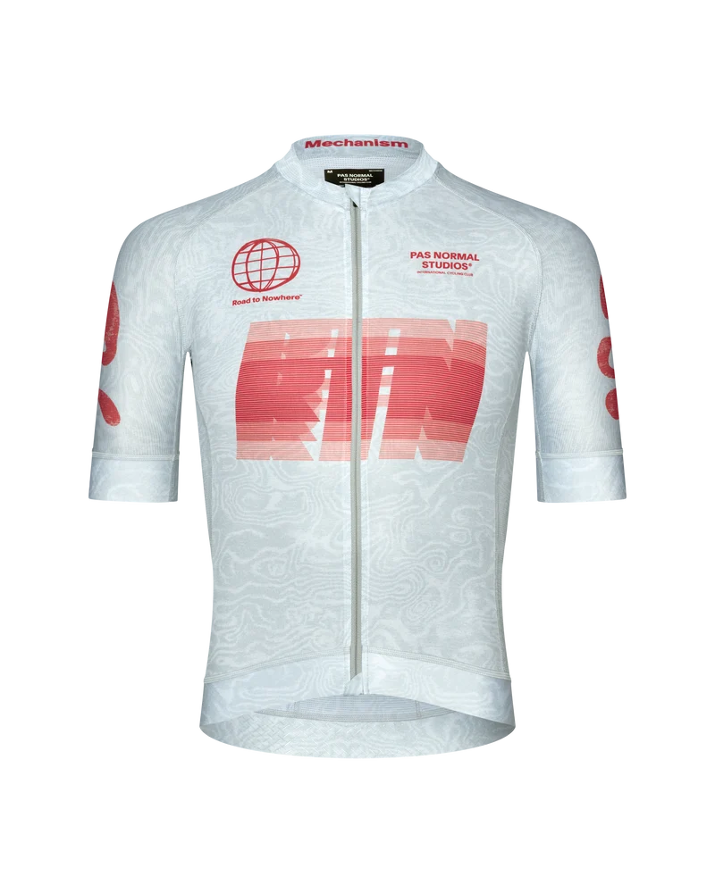 Pas Normal Studios Kurzarm Trikot Mechanism Logo Herren AOP RTN Light Aqua