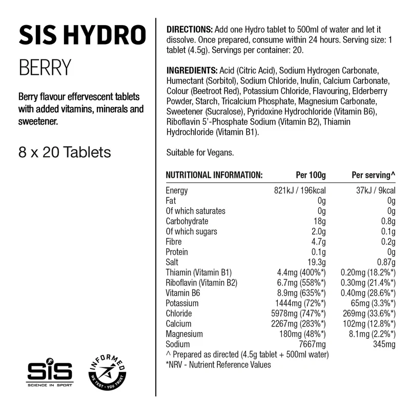 SIS GO Hydration Tabletten 20x4.5g Beeren