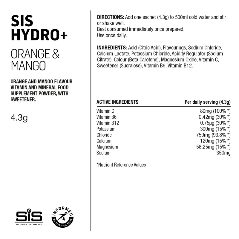 SIS GO Hydro+ Pulver 6x4.5g Orange Mango