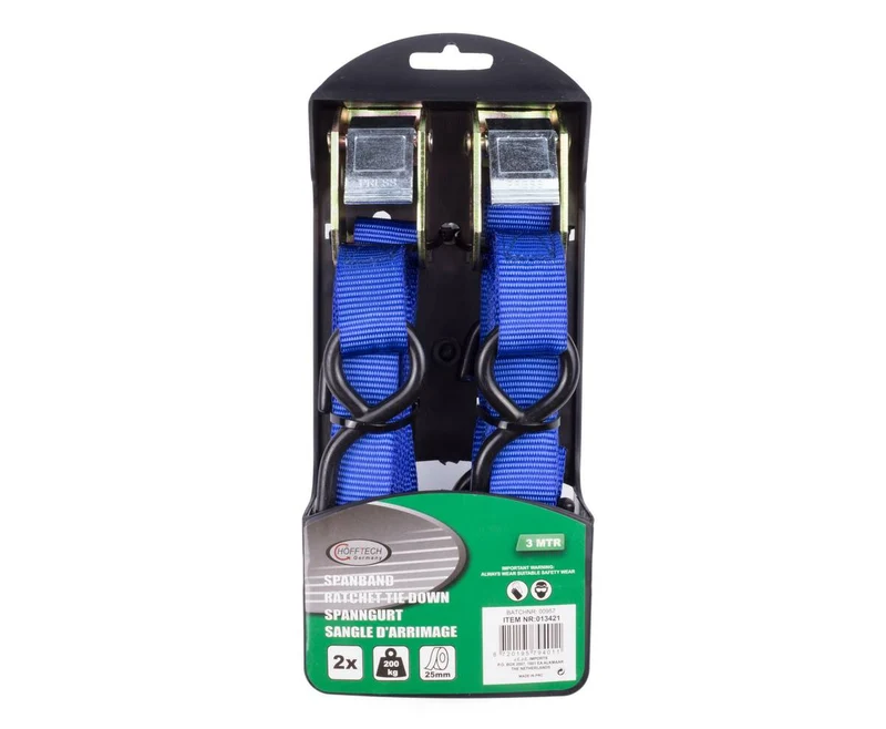 Spanngurt-Set 3 m 200 kg, ideal für den sicheren Ladungstransport