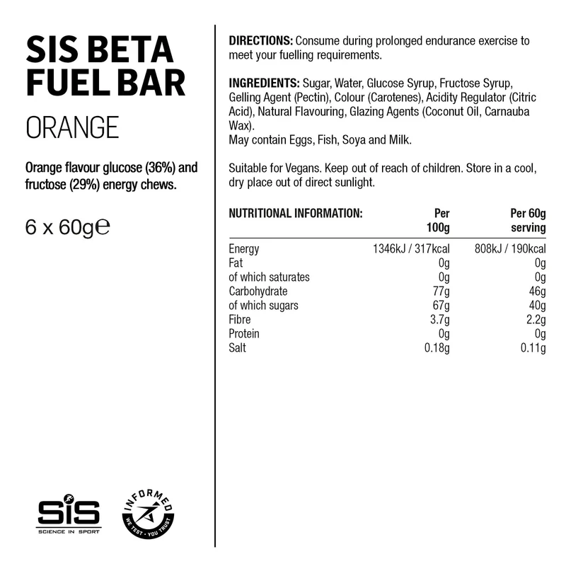 SIS Beta Fuel Energieriegel 60g Orange
