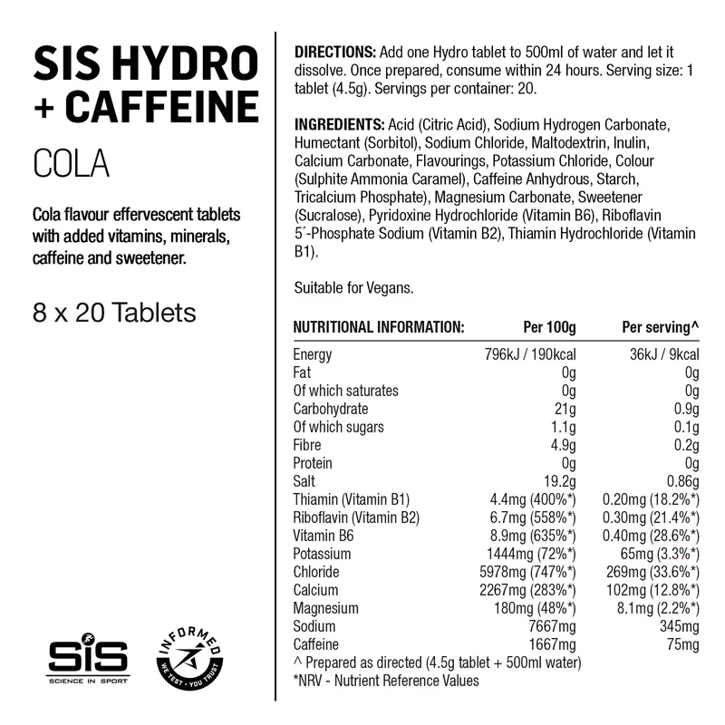 SIS GO Hydration Tablette 20x4.5g Cola/Koffein
