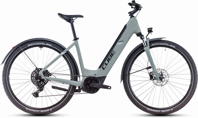 Cube Nuride Hybrid Performance 500 Wh Allroad E-Bike Easy Entry 28" swampgrey´n´black