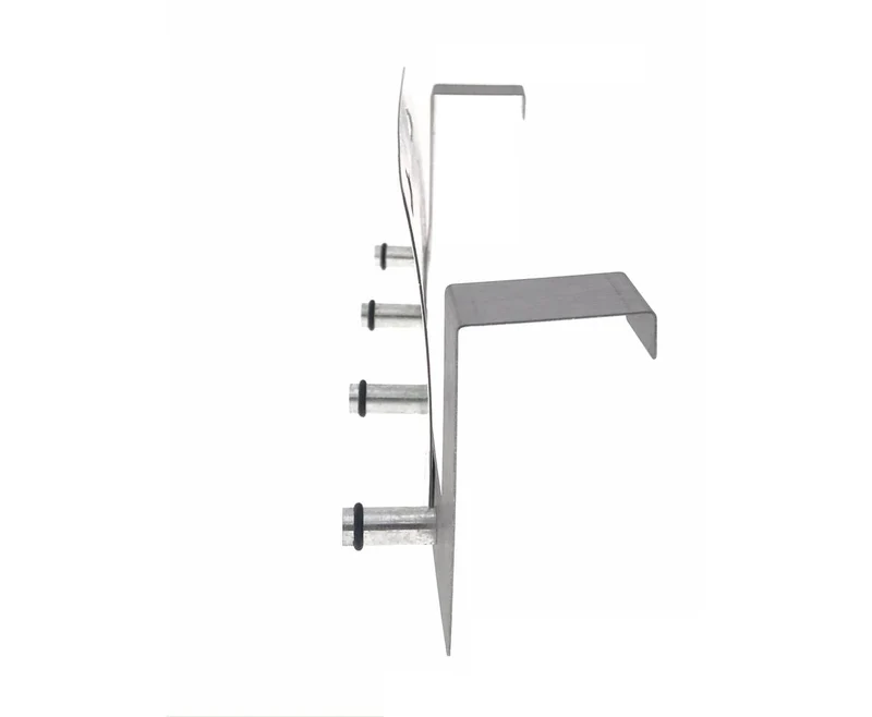 Türgarderobe Edelstahl, 4 Haken, passend für bis zu 40 mm Türstärke, ideal für Jacken.