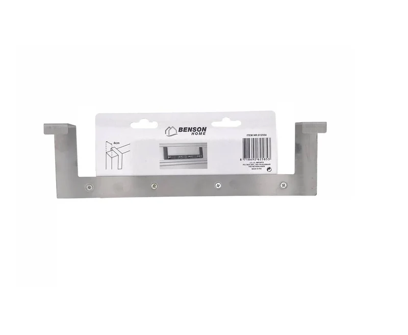 Türgarderobe Edelstahl, 4 Haken, passend für bis zu 40 mm Türstärke, ideal für Jacken.