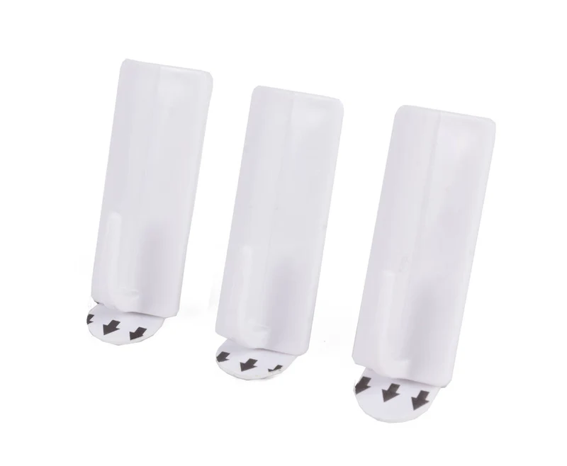 Weiße selbstklebende Haken 3-tlg, 5x2 cm, ideal für Küche & Bad