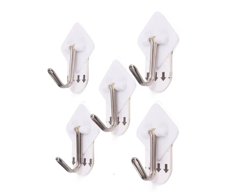 Haken-Set 5x, selbstklebend & wiederablösbar, 3,3x3,3cm, 800g Tragkraft