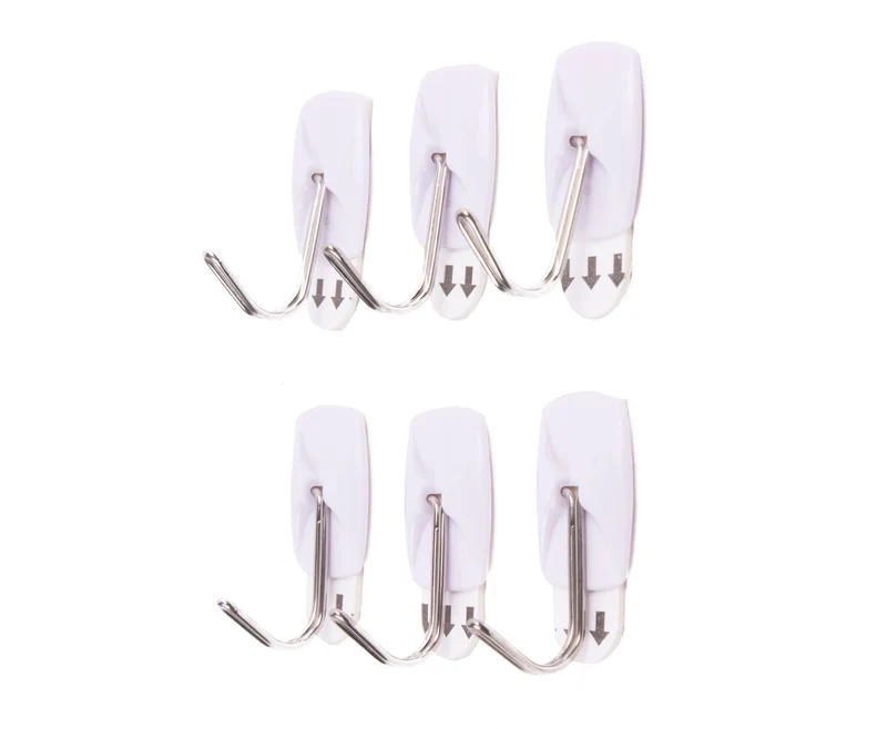 Selbstklebende Haken 6 Stück 2,1x3cm - Ideal für leichte Aufhängeaufgaben