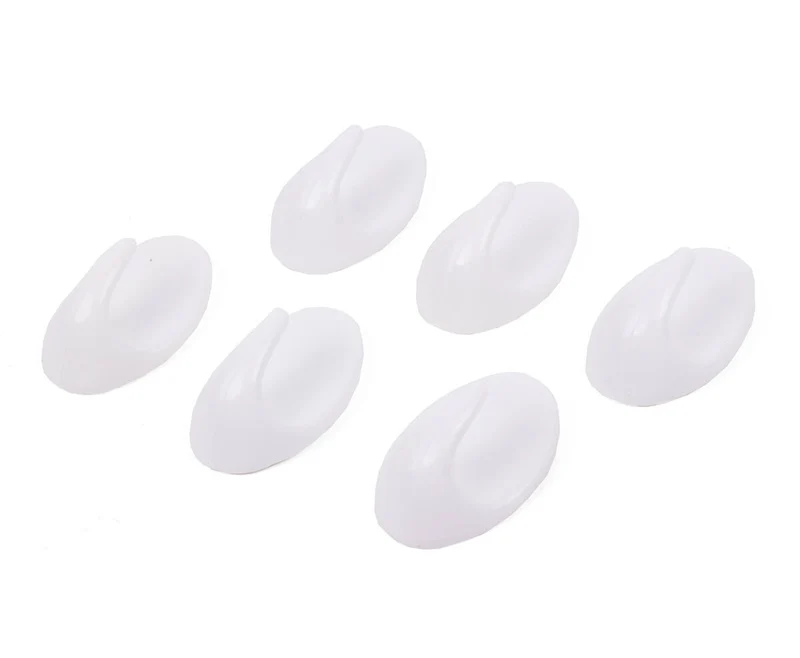 Selbstklebende weiße Handtuchhaken 6 Stück, Kompakt L48xB30xH20mm