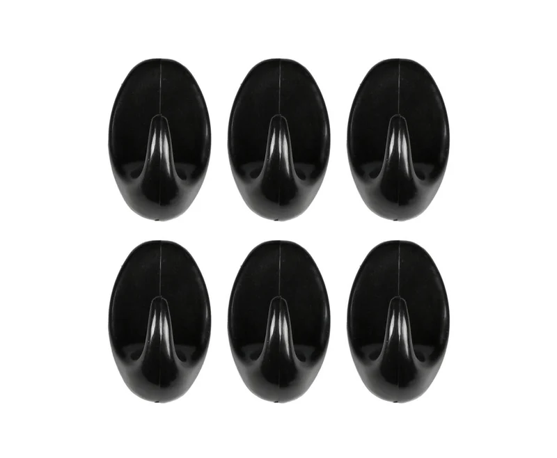 Handtuchhaken 6-tlg. Schwarz, L48xB30xH20mm, selbstklebend, für das Badezimmer