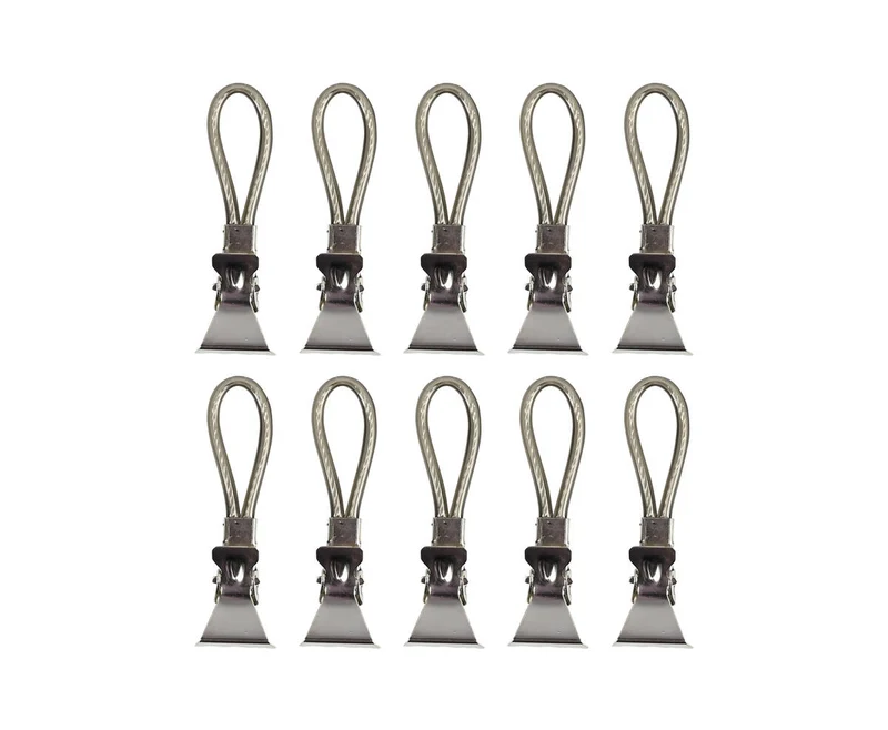 Handtuchclips Schwarz 10-tlg. - 5,3x1x1,7 cm, Gummibeschichtung, Küche/Bad.