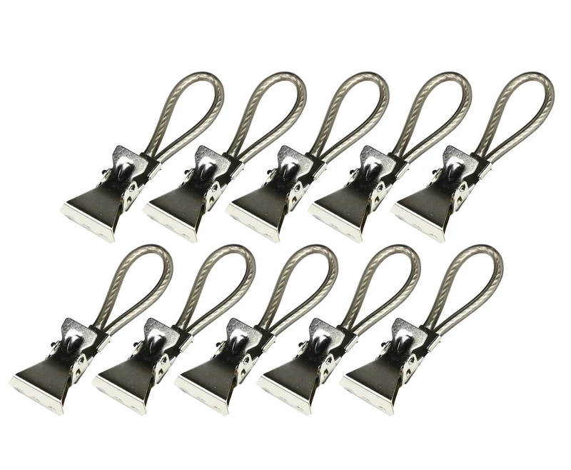 Handtuchclips Schwarz 10-tlg. - 5,3x1x1,7 cm, Gummibeschichtung, Küche/Bad.