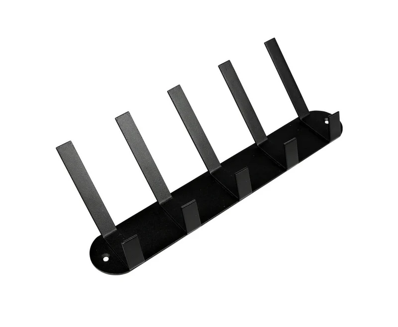 Garderobenleiste Wandmodell - 5 Doppelhaken, Stahl, 30x12,4x7,65 cm