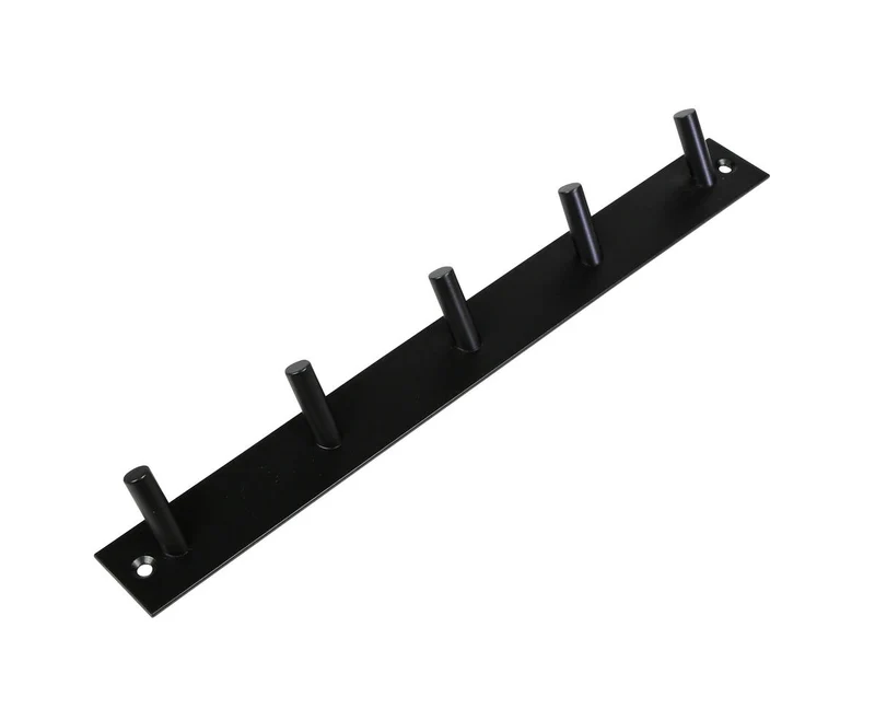 Garderobenleiste 5 Haken Stahl, 31,8 cm, für Jacken und Taschen, inklusive Befestigung
