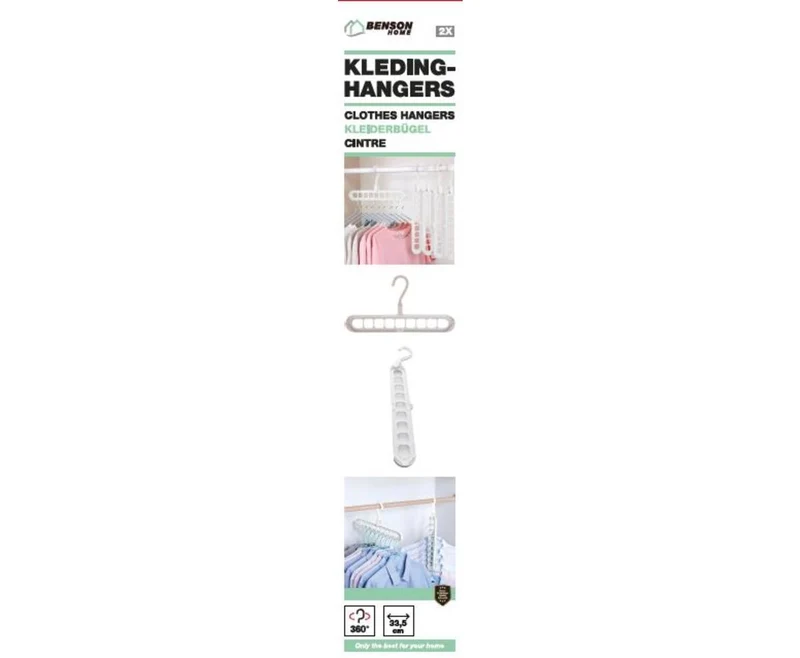 9-in-1 Kleiderbügel Weiß: Sparen Sie 80 % Platz, geeignet für Kleidung und Accessoires