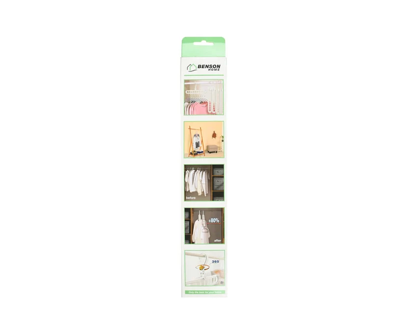 9-in-1 Kleiderbügel Weiß: Sparen Sie 80 % Platz, geeignet für Kleidung und Accessoires