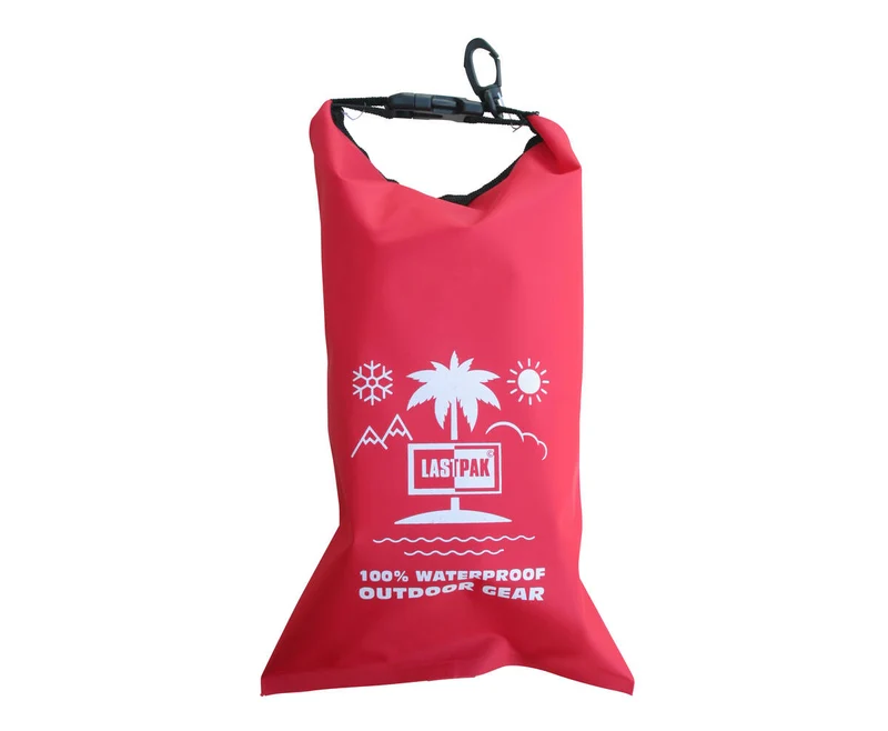 Wasserdichte Tasche 2L - Schwarz/Rot/Blau, Ideal für Outdoor-Abenteuer
