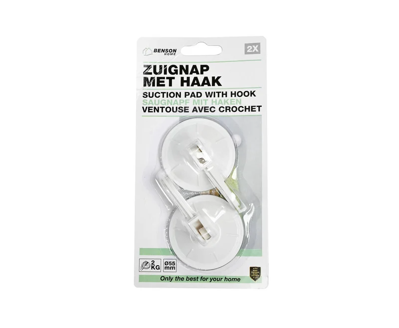 Saugnapf-Set 2x Ø55mm Kunststoff Weiß für Küche/Bad Organisation