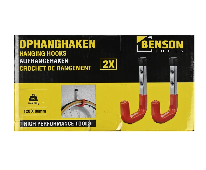 Aufhängungshaken 12x8 cm, 40 kg Tragkraft, 2er-Set für Werkzeuge.