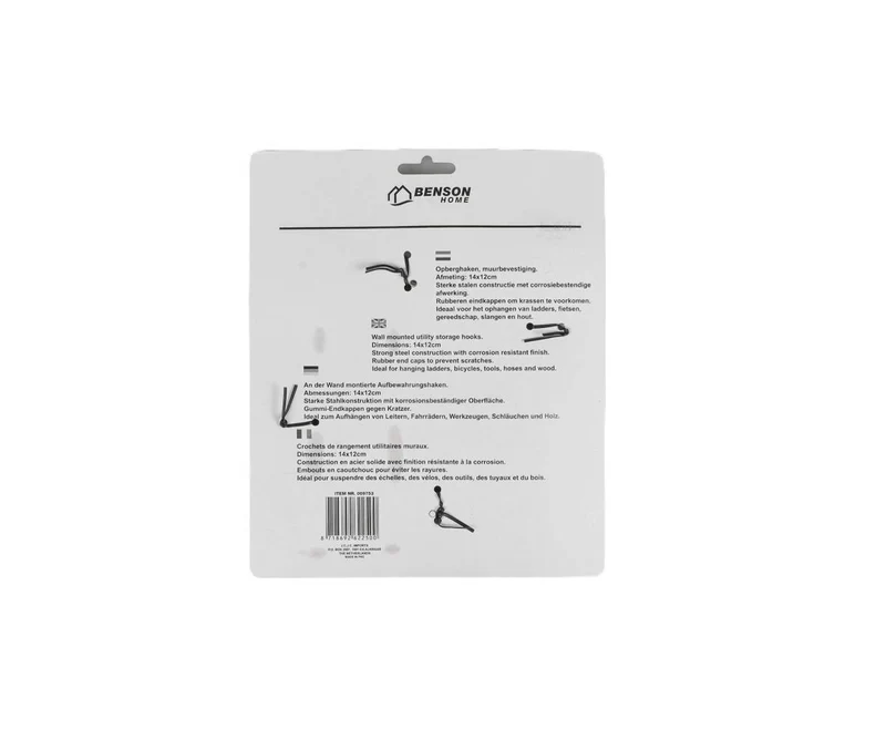 Aufhänghaken 2-tlg. Jumbo: Stahlhaken 15x9,5/13 cm für Leitern/Fahrräder.