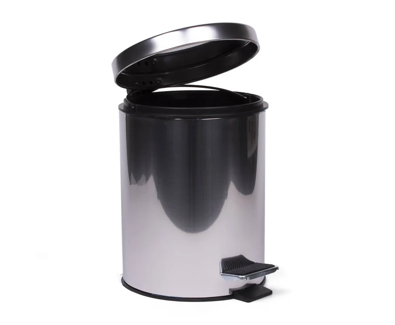 Edelstahl-Treteimer 5L, ideal für Badezimmer oder Büro