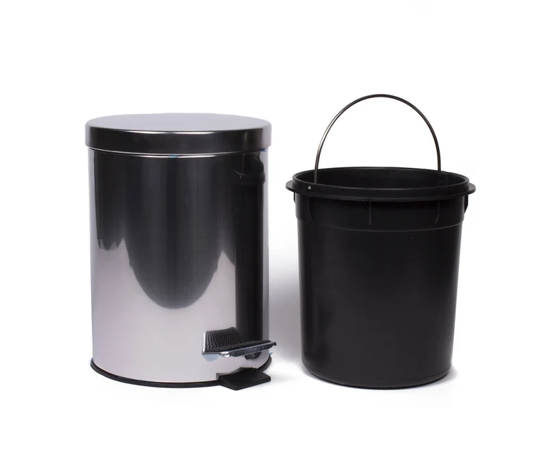 Edelstahl-Treteimer 5L, ideal für Badezimmer oder Büro