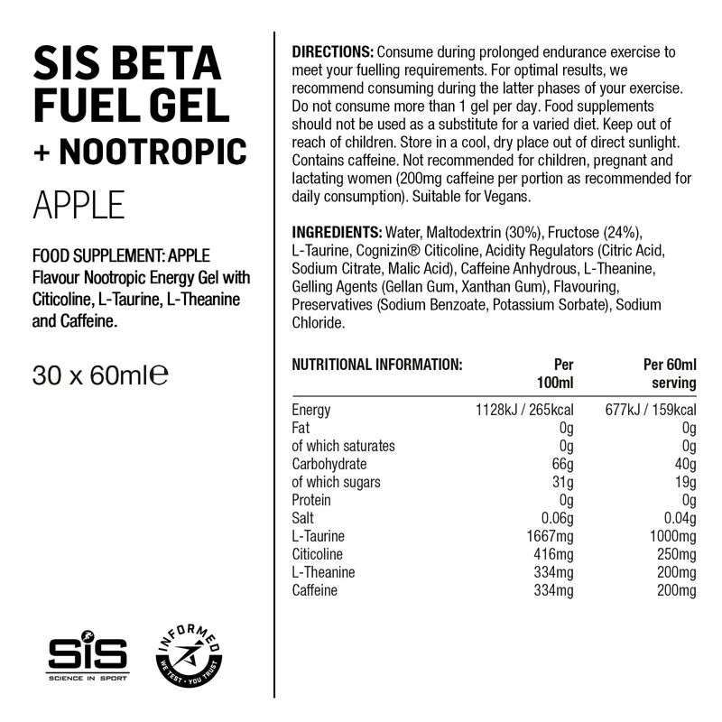 SIS Beta Fuel/Nootropikum Gel 60ml Apfel