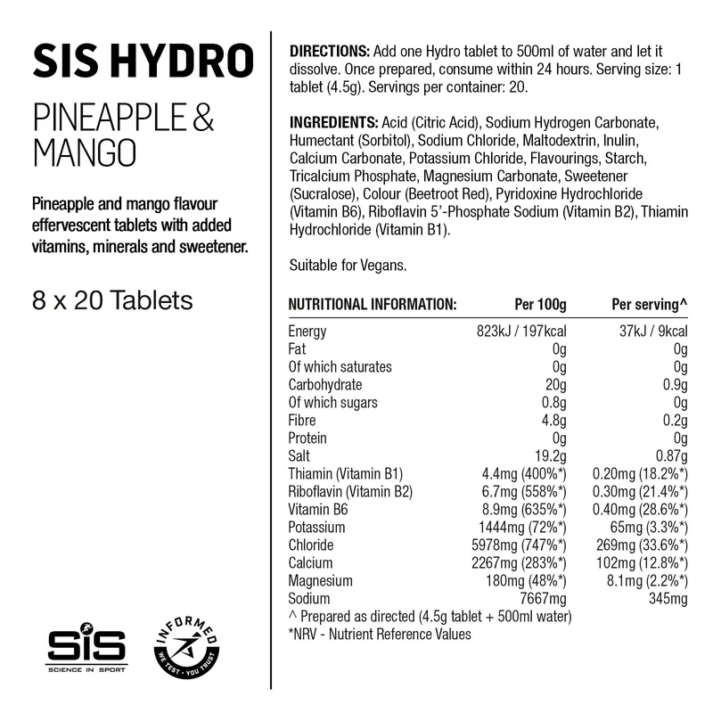 SIS GO Hydration Tabletten 20x4.5g Ananas/Mango