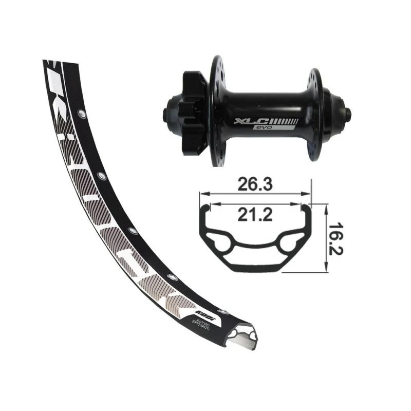 Vorderrad XLC Schnellspanner Achse 100mm 6-Loch Schwarz