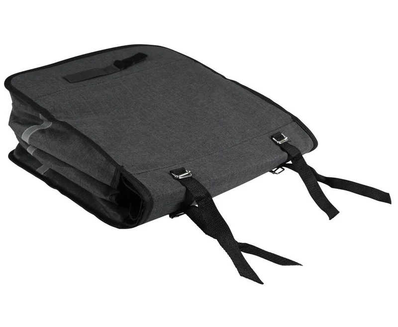 Doppelte graue Canvas-Fahrradtasche 35L, regenfest, Schnellverschluss