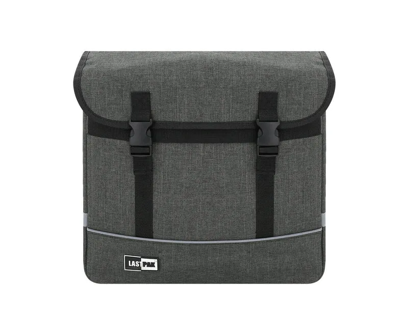 Doppelte graue Canvas-Fahrradtasche 35L, regenfest, Schnellverschluss