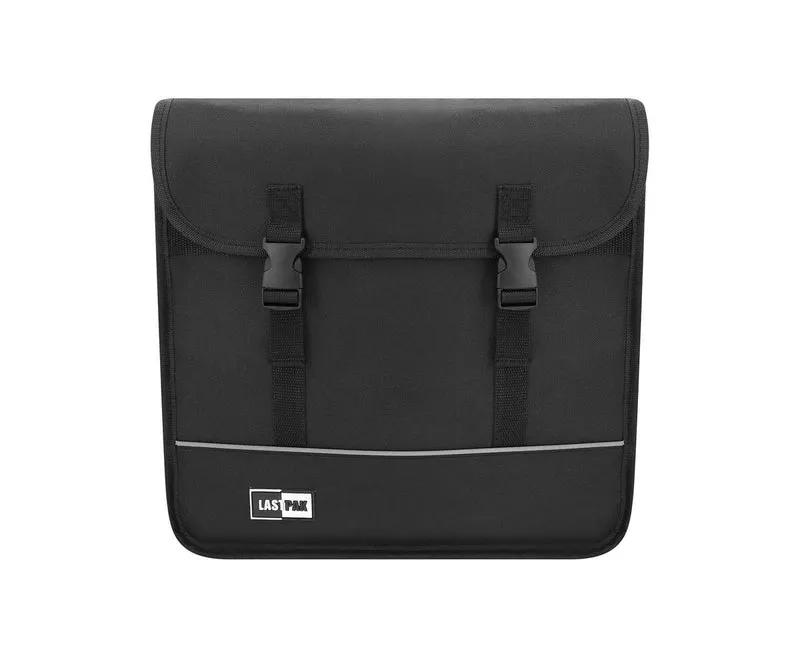 Doppelte Fahrradtasche 35L Schwarzer Canvas, Wasserabweisend & Klickverschluss