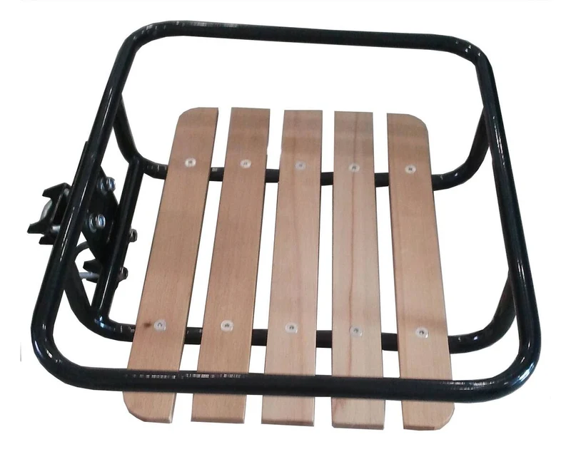 Fahrrad-Frontgepäckträger Holz Schwarz 24"-28" für Einkäufe und Abenteuer