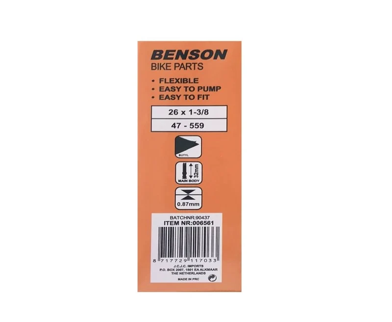 Fahrradschlauch 26x1 3/8 Butyl mit Dunlop-Ventil für geschmeidige Fahrten