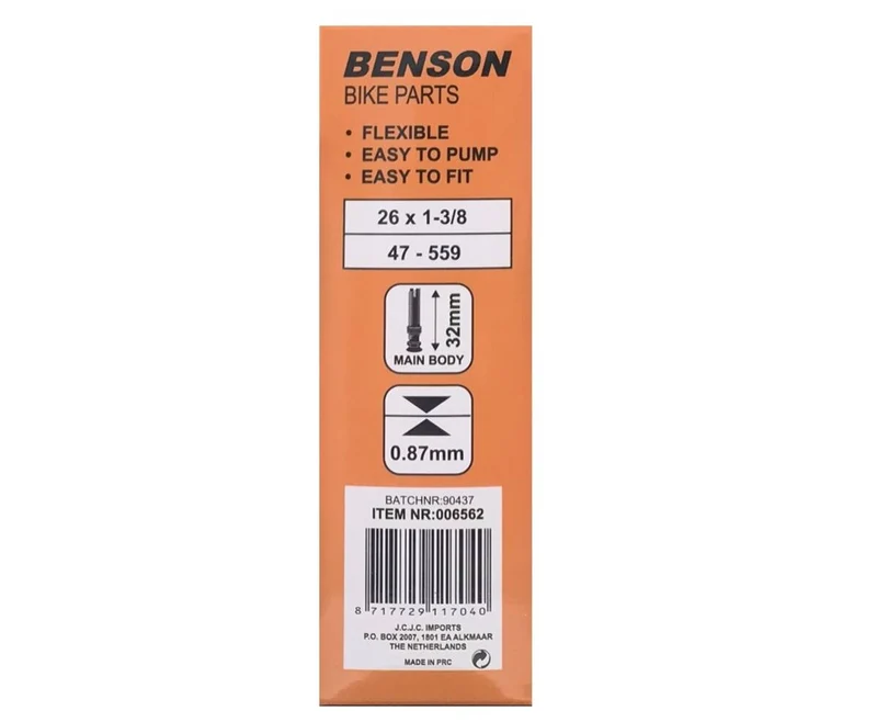 Fahrradschlauch 26x1 3/8 Gummi mit Dunlop-Ventil für geschmeidiges Fahren