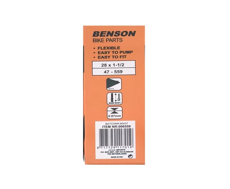 Fahrradschlauch 28x1 1/2 Butyl, Dunlop-Ventil, ideal für Citybikes.