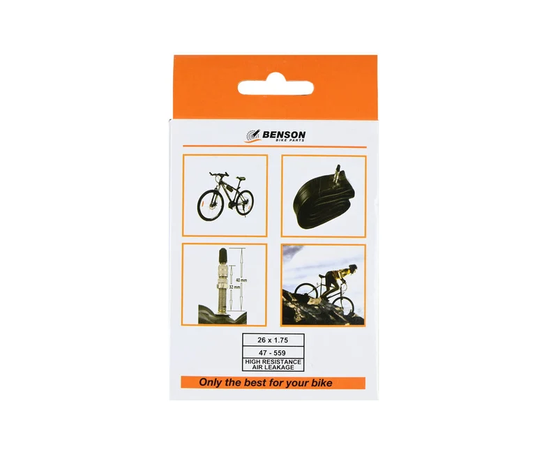 Fahrradschlauch 26x1.75 Butyl MTB, Sclaverandventil, ideal für Mountainbikes.