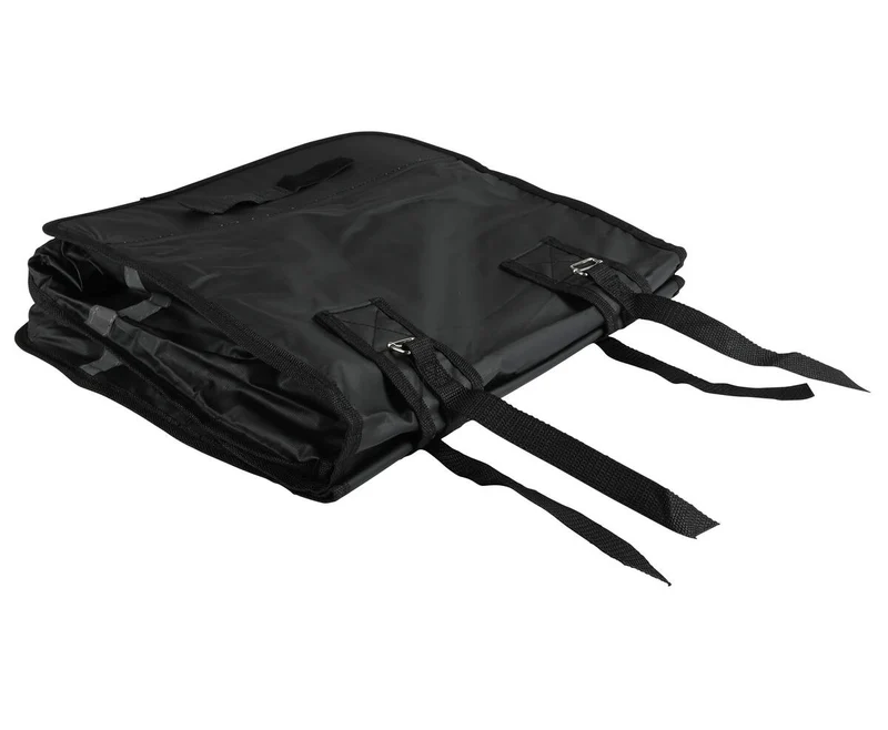 Doppelte Fahrradtasche 35L Mattschwarz PVC, ideal für Einkäufe, Kindersitz.