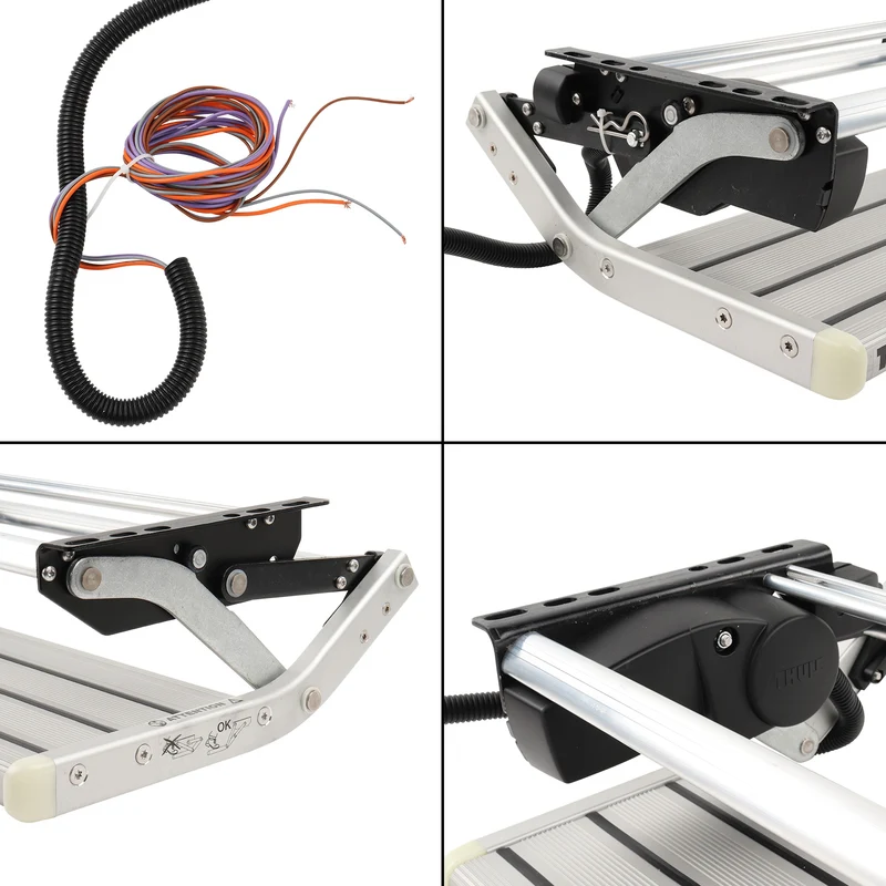 Single Step Alu Trittstufe ausfahrbar 12 Volt 550mm OmniStep 5Kg Alu