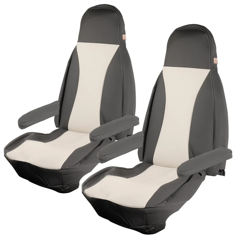 Maß Sitzbezüge | Fiat Ducato x250 | 2012-2015 | Beige/Onyx | Kunstleder | 6tlg