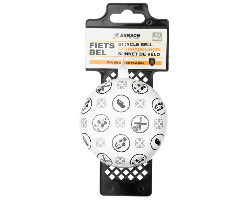 Fahrradklingel 80mm Schwarz: Lauter 'Ding-Dong'-Klang, passend für jeden Lenker, stilvoll.