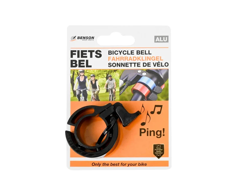 Fahrradklingel 39 mm Alu, kompakt & schnell montierbar für sicheres Radfahren