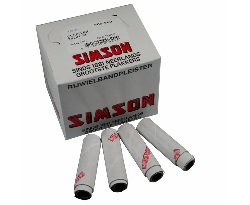 Simson Pflaster 7x20cm: Selbstklebend, wetterfest für Mauerreparaturen.