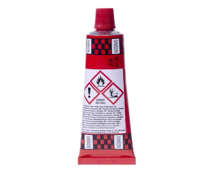 Simson Lösung 10 ml: Schnelltrocknender Kleber für die Reparatur von Reifenpannen.