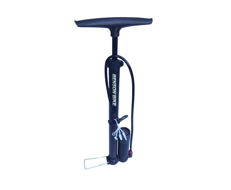 Fahrradpumpe mit Manometer, leicht, für Presta- & Autoventile