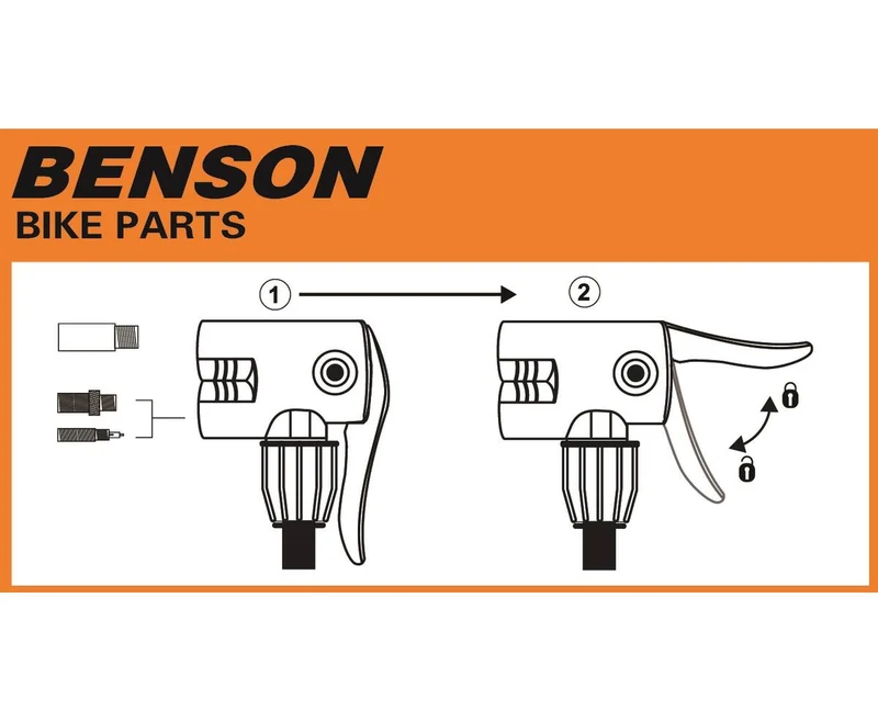 Fahrradpumpe mit Manometer, leicht, für Presta- & Autoventile