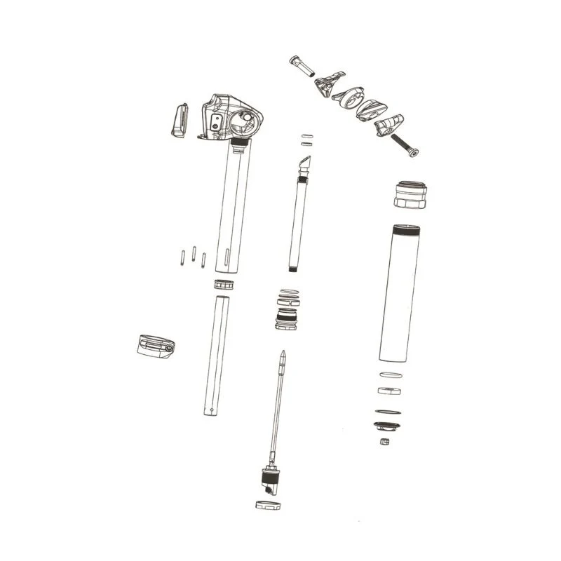 RockShox Reverb XPLR Axs 2022+ Zylindrisches Distanzstück-Kit Größe 1 Vario-Sattelstütze 12 Stk. 27.2mm Schwarz