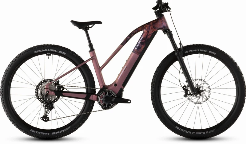 Cube Reaction Hybrid SLX 800 Wh E-Bike Hardtail Trapeze shiftblush´n´art