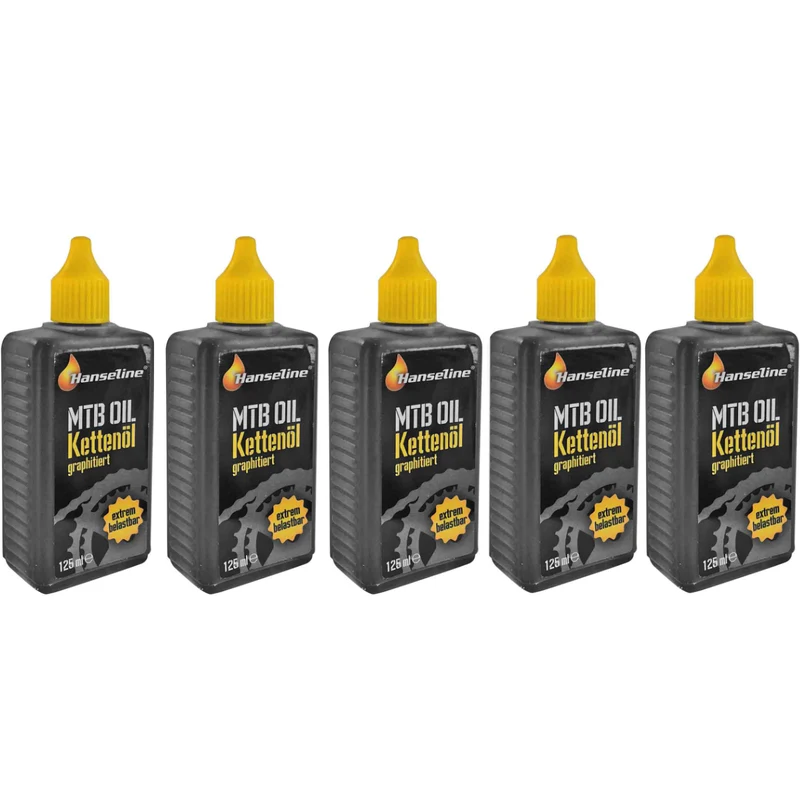 5x Hanseline Kettenöl Fahrrad 125 ml graphitiert extrem belastbar Graphitöl