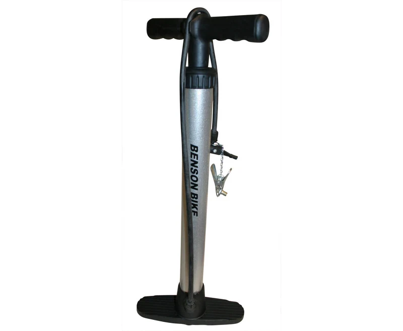 Fahrradpumpe Silber, für Dunlop-, Sclaverand- und Autoventile, kompaktes Design
